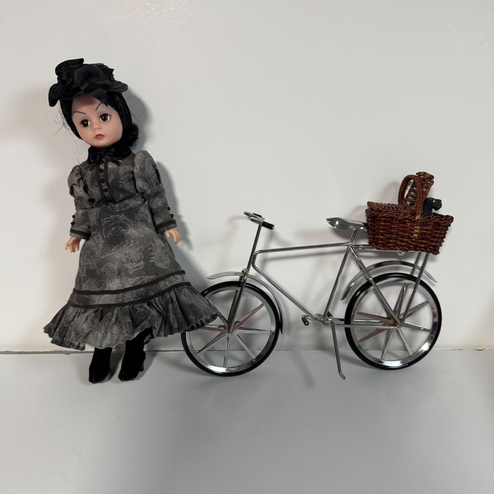 Wizard of Oz Collector Miss Gulch Doll 10" w/Chrome Bicycle and Toto in Basket